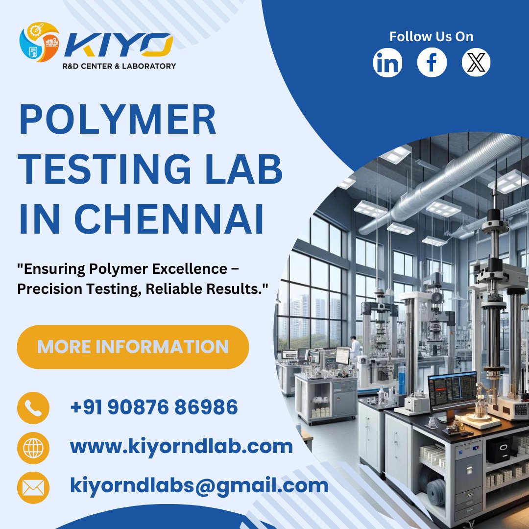 Kiyorndlab's tweet image. 🔬 Precision. Reliability. Excellence.

At Kiyo R&amp;amp;D Center &amp;amp; Laboratory, we provide high-accuracy polymer testing to ensure quality &amp;amp; compliance for industries worldwide. From tensile strength to thermal analysis, we&apos;ve got you covered!

#PolymerTesting #MaterialsScience