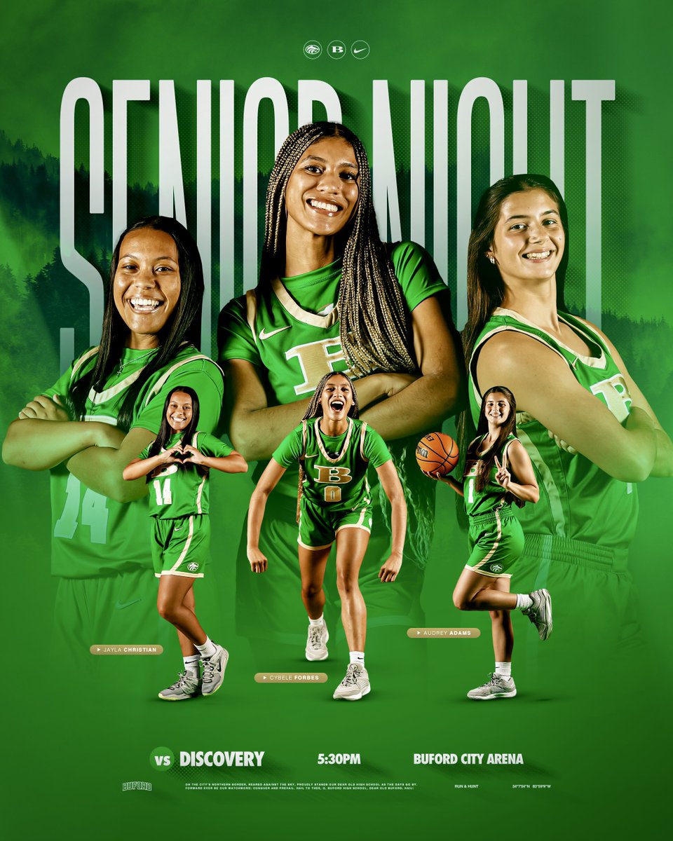 𝓢𝓮𝓷𝓲𝓸𝓻 𝓝𝓲𝓰𝓱𝓽 💚🐺

vs. Discovery // 5:30 pm // @BufordArena

#CultureWins | #RunAndHunt