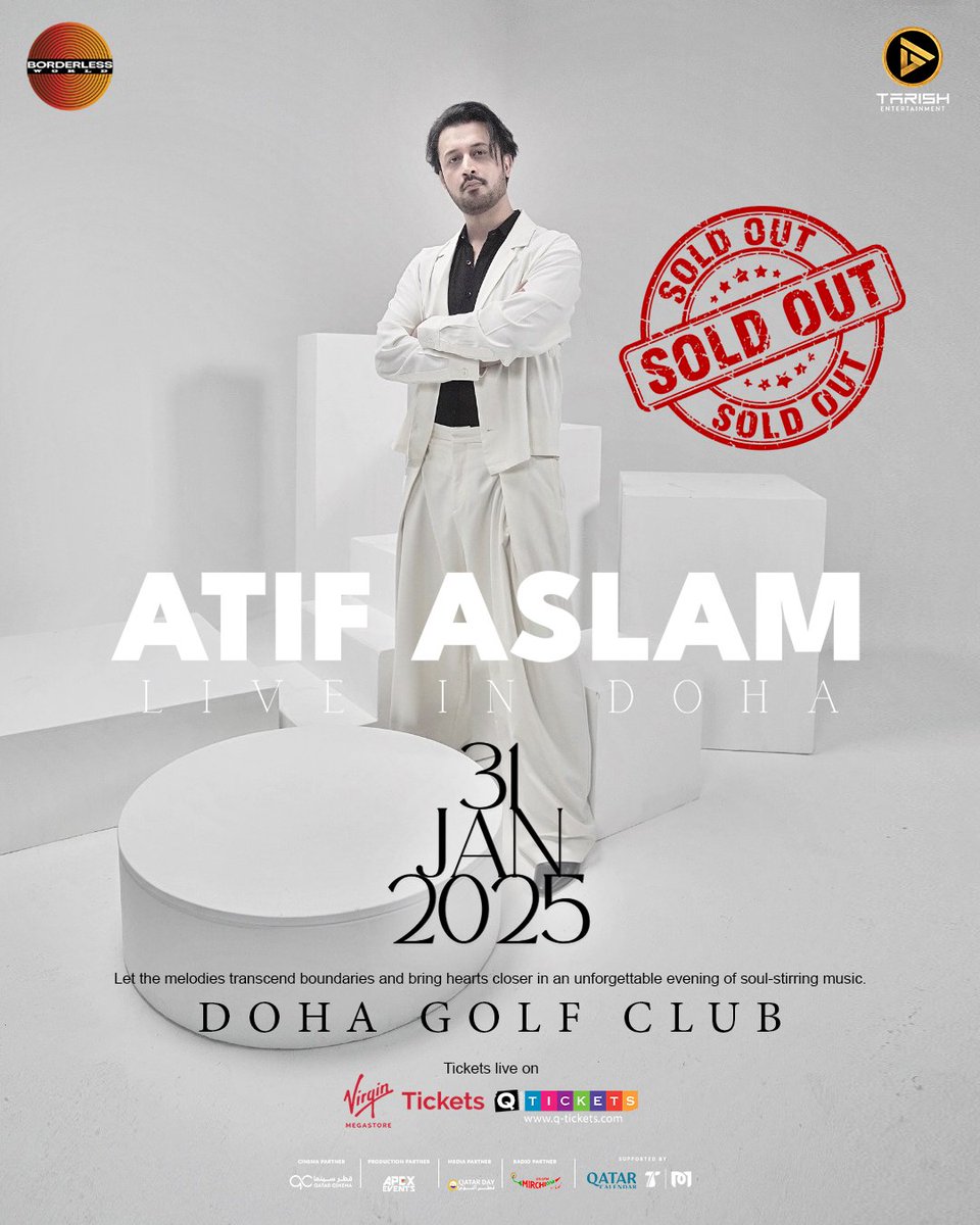 tarishlive's tweet photo. Doha, you've shown incredible love! 

@itsaadee live tonight is officially SOLD OUT. 

Thank you to all the fans for making this happen. 

#AtifAslam #DohaGolfClub #AtifAslamLive #DohaEvents #LiveConcert #AtifAslamInDoha #tarishentertainment #tarishlive #borderlessworld https://t.co/NiLbV1YtIT