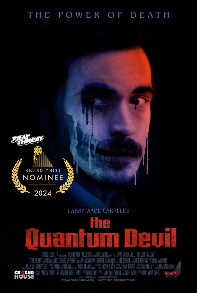 LarryWCarrell's tweet image. This is such a huge honor!  Today @crazedhouse heads out to @FilmThreat’s annual event @AwardThis. Sunday, February 2nd @TheFridaCinema  Big shout to the cast and crew of The Quantum Devil.  We will see you on the other side!  #AwardThis #AwardThis2024 #QuantumDevil