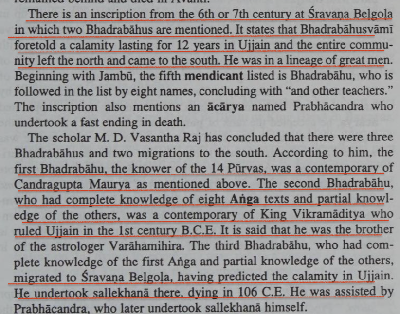 MumukshuSavitri's tweet photo. Thank you. I've been waiting to bust this myth for a long time. There is ZERO, I repeat zero proof of Chandragupta Maurya ever having renounced his throne to become a Jain monk.
The entire fictional story was based on a misinterpretation of the 7th c. inscription at Śravana Belagola by B. Lewis Rice (Director of Archaeology, Mysore) in 1889. The inscription describes Jain monk Bhadrabāhu travelling to South India with his disciple, an acharya named Prabhachandra and dying there. Rice claimed that this Prabhachandra was the converted name of Chandragupta Maurya. But in reality Rice did not realize that the inscription was referring to a later Bhadrabāhu, who came from Ujjain and went to Śravana Belagola, with his disciple Prabhachandra who committed sallekhanā (ritual suicide) after his master. As historian John F. Fleet pointed out in the Indian Antiquary Vol. XXI (1892), the Bhadrabahu being referred to in the inscription was not from Chandragupta Maurya's court & Prabhachandra was NOT Chandragupta Maurya. Some Jain Digambaras say Prabhachandra may be referring to Samprati Maurya who was the grandson of Ashoka.
Regardless, it is established that Chandragupta Maurya is NOT the Prabhachandra mentioned in the Jain inscription at Śravana Belagola. Therefore there is ZERO proof that Chandragupta Maurya left his throne to convert to Jainism or died by Jain ritual suicide.