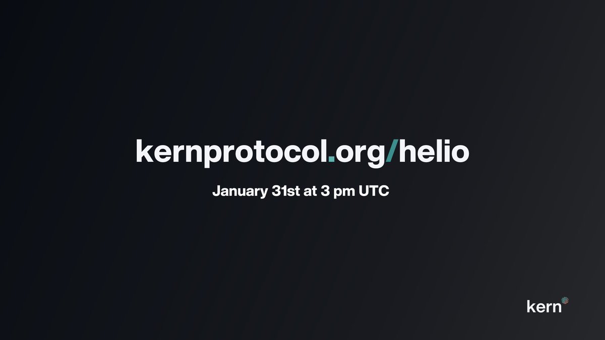 KernProtocol's tweet image. The $KERN Presale goes live today at 3 PM UTC via @helio_pay.

Learn everything you need to know about the presale at docs.kernprotocol.org.

Don’t miss your chance to join the future of privacy on Solana.