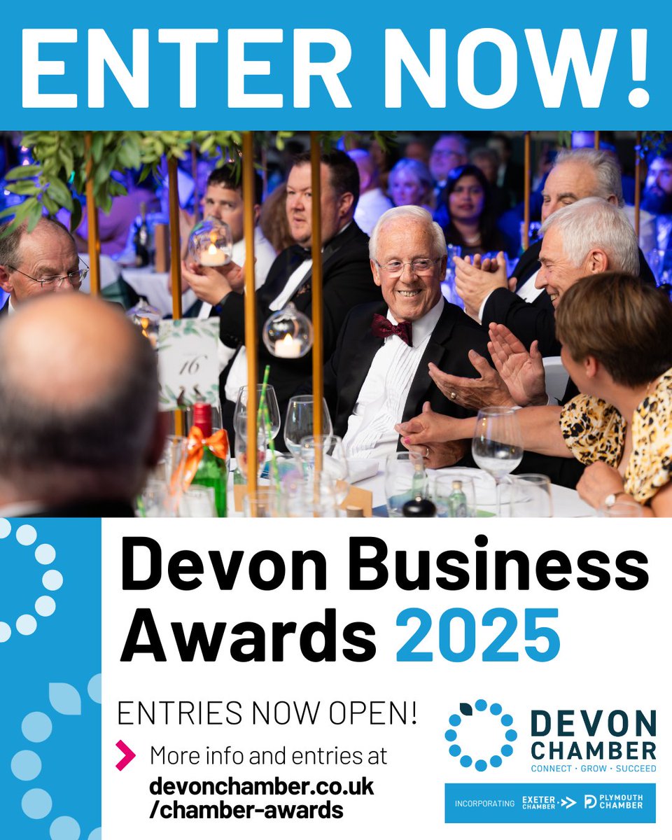 Devon Chamber of Commerce (@chamber_devon) on Twitter photo It couldn't be easier to enter the #DevonBizAwards π
Open now to members and non members, all you need to do is...
1οΈβ£ Visit devonchamber.co.uk/chamber-awards to see all of our 12 categories
2οΈβ£ Click the button below your chosen category to fill in the entry form
Good luck! π It couldn't be easier to enter the #DevonBizAwards π
Open now to members and non members, all you need to do is...
1οΈβ£ Visit devonchamber.co.uk/chamber-awards to see all of our 12 categories
2οΈβ£ Click the button below your chosen category to fill in the entry form
Good luck! π