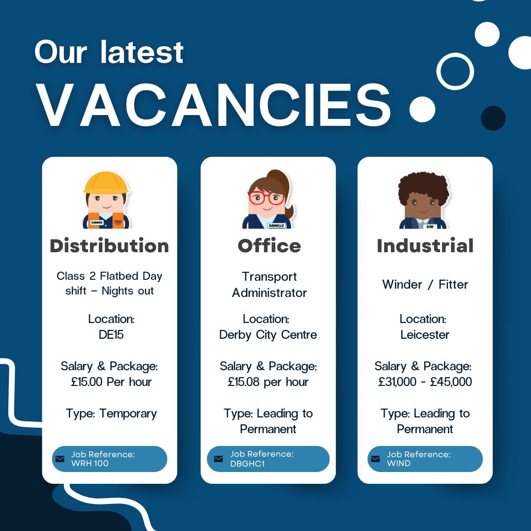 Take a look at some of our 2025 job openings!! 🚀

Be sure to visit our website to stay informed about the most recent job listings! jtrecruit.co.uk/all-jobs/🔗

#JobOpportunities #NowHiring #CareerGrowth #recruitmentagency #career #derbyagency #loughboroughagency #mansfieldagency