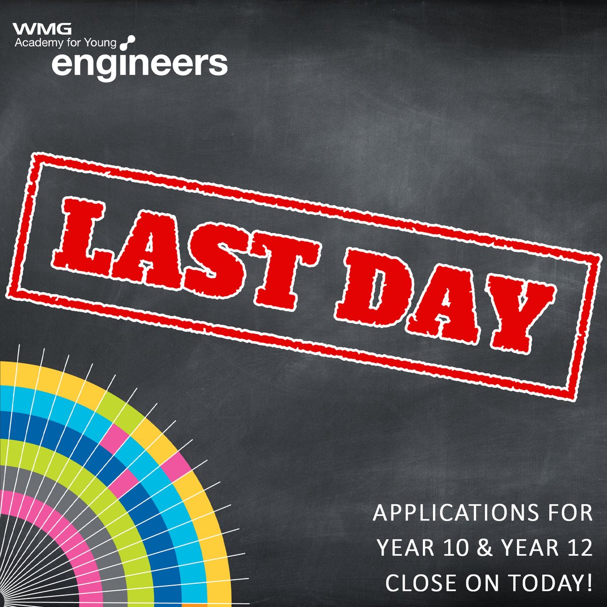 📢 Last Day to Apply!

⏳ Year 10 and Year 12 applications close today – 31st January 2025!

🌟 Don’t miss your chance to join WMG Academy and shape your future. Unlock your full potential now!

👉 Apply now: shorturl.at/5aRvV

#WMGAcademy #Admissions2025 #ApplyNow