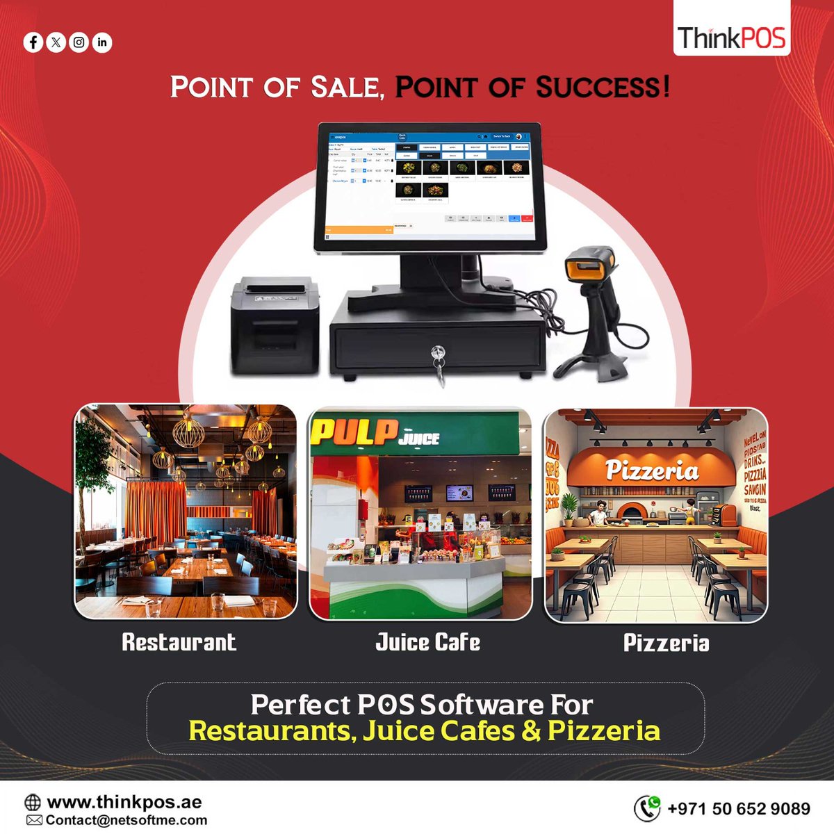 ThinkPos1's tweet photo. Point of Sale, Point of Success!
Perfect POS Software for Restaurants, Juice Cafes and Pizzerias.

Schedule a Free Demo!
Call us: +971 50 652 9089
Visit us: https://t.co/6h6YlEEqq6

#thinkpos #restaurant #pos #restaurantsystem #possoftware #restaurantuae #restaurantmanagement https://t.co/vjLil3yDXA