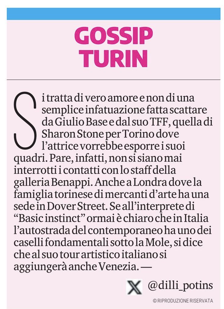 Sharon Stone potrebbe tornare presto a #Torino. #gossipturin su <a href="/LaStampa/">La Stampa</a> - <a href="/TorinoSette/">Torino Sette</a>