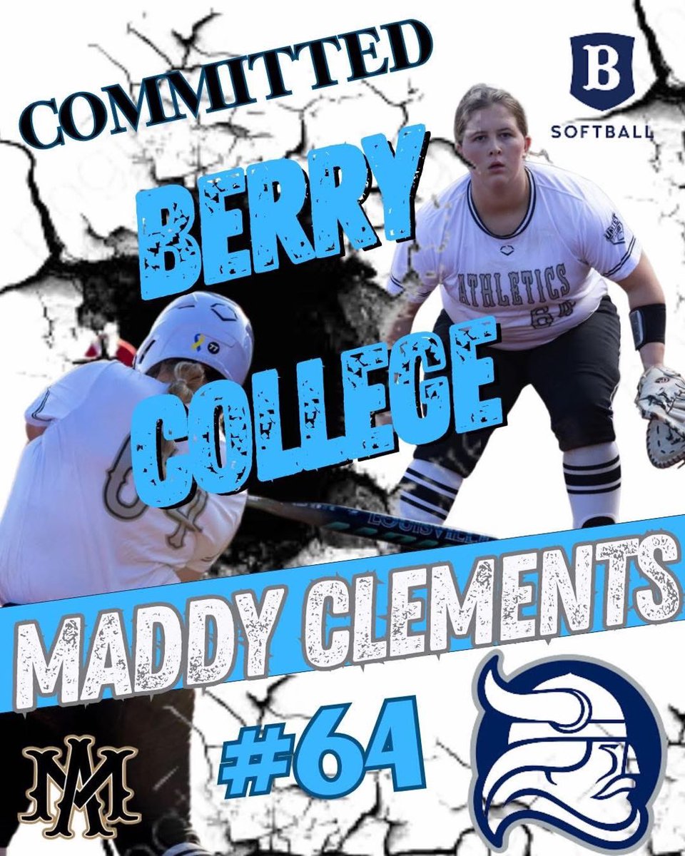 Beyond excited to announce my verbal commitment to continue my academic and softball career at Berry College! Huge thank you to my family, coaches, and teammates for their endless support! Can’t wait to be a Viking! ⚔️💙<a href="/AMWicksGold2026/">Athletics Mercado 16U Gold - Wicks</a> <a href="/coachmere_16/">Meredith Mills</a> <a href="/rebeccamurray_/">Rebecca Murray</a>