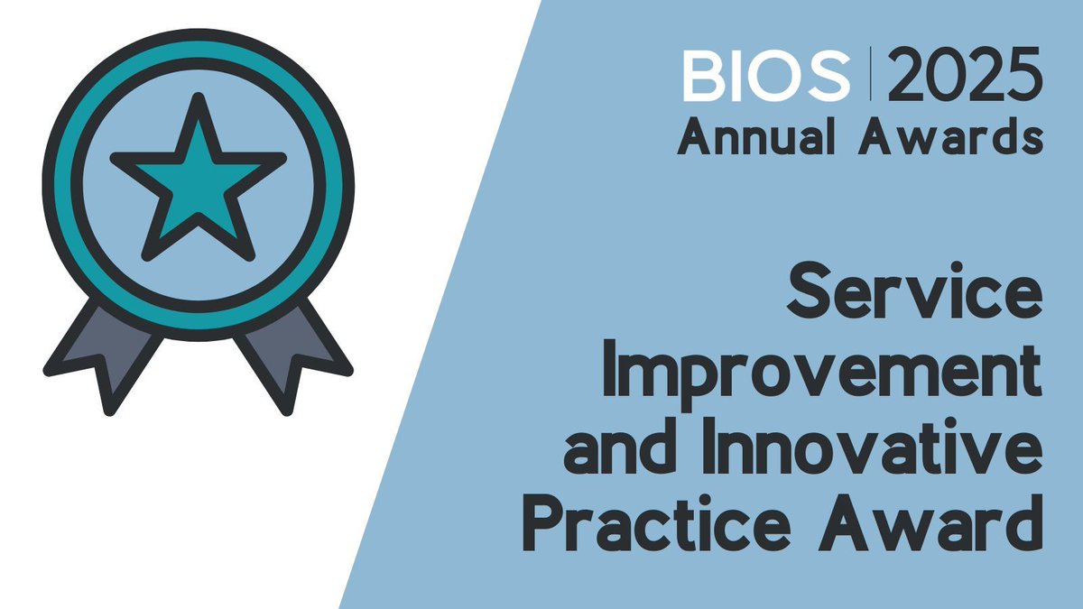 The Service Improvement and Innovative Practice Award is for orthoptists who have tackled new or longstanding problems in creative ways.

The winner will also receive the National Advancing Healthcare Award for Orthoptists at the #AHAwards.

buff.ly/4ghC3OH  #BIOS2025