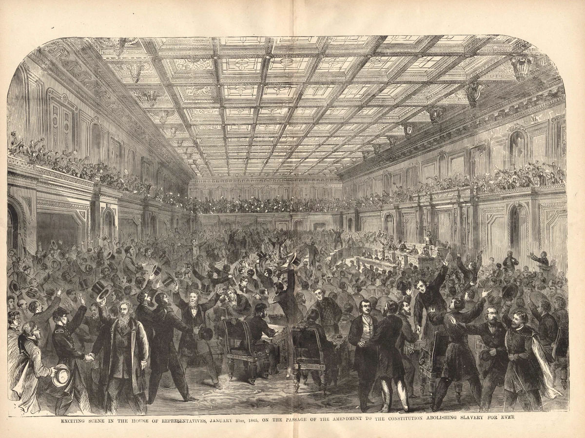 Crowded House chamber at the passage of the 13th Amendment