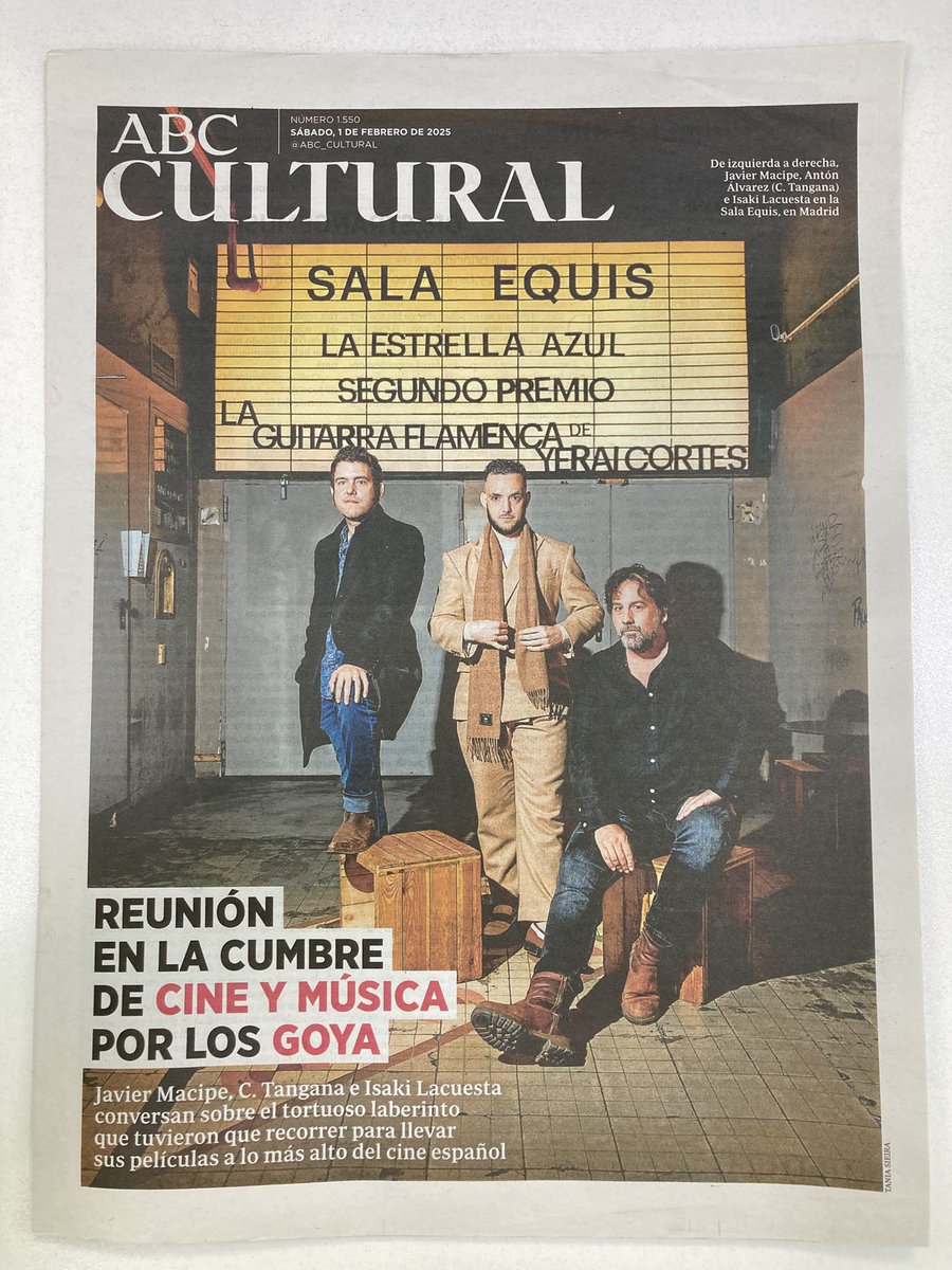 Israel Viana (@isra_viana) on Twitter photo Un flipe haber hecho esto.
El gran encuentro antes de los <a href="/PremiosGoya/">Premios Goya</a>: 3 peliculones sobre músicos de 3 directores músicos.
Isaki Lacuesta, <a href="/c_tangana/">El madrileño</a> y <a href="/JavierMacipe/">Javier Macipe | La Estrella Azul</a>.
¡Todo vuestro!
✍️Servidor
📸<a href="/TaniaSieira/">Tania Sieira</a>
🎥<a href="/journopablo/">Pablo Ortega</a>, <a href="/alrinconS/">Álvaro Rincón</a> y Samu González
abc.es/cultura/cultur… Un flipe haber hecho esto.
El gran encuentro antes de los <a href="/PremiosGoya/">Premios Goya</a>: 3 peliculones sobre músicos de 3 directores músicos.
Isaki Lacuesta, <a href="/c_tangana/">El madrileño</a> y <a href="/JavierMacipe/">Javier Macipe | La Estrella Azul</a>.
¡Todo vuestro!
✍️Servidor
📸<a href="/TaniaSieira/">Tania Sieira</a>
🎥<a href="/journopablo/">Pablo Ortega</a>, <a href="/alrinconS/">Álvaro Rincón</a> y Samu González
abc.es/cultura/cultur…