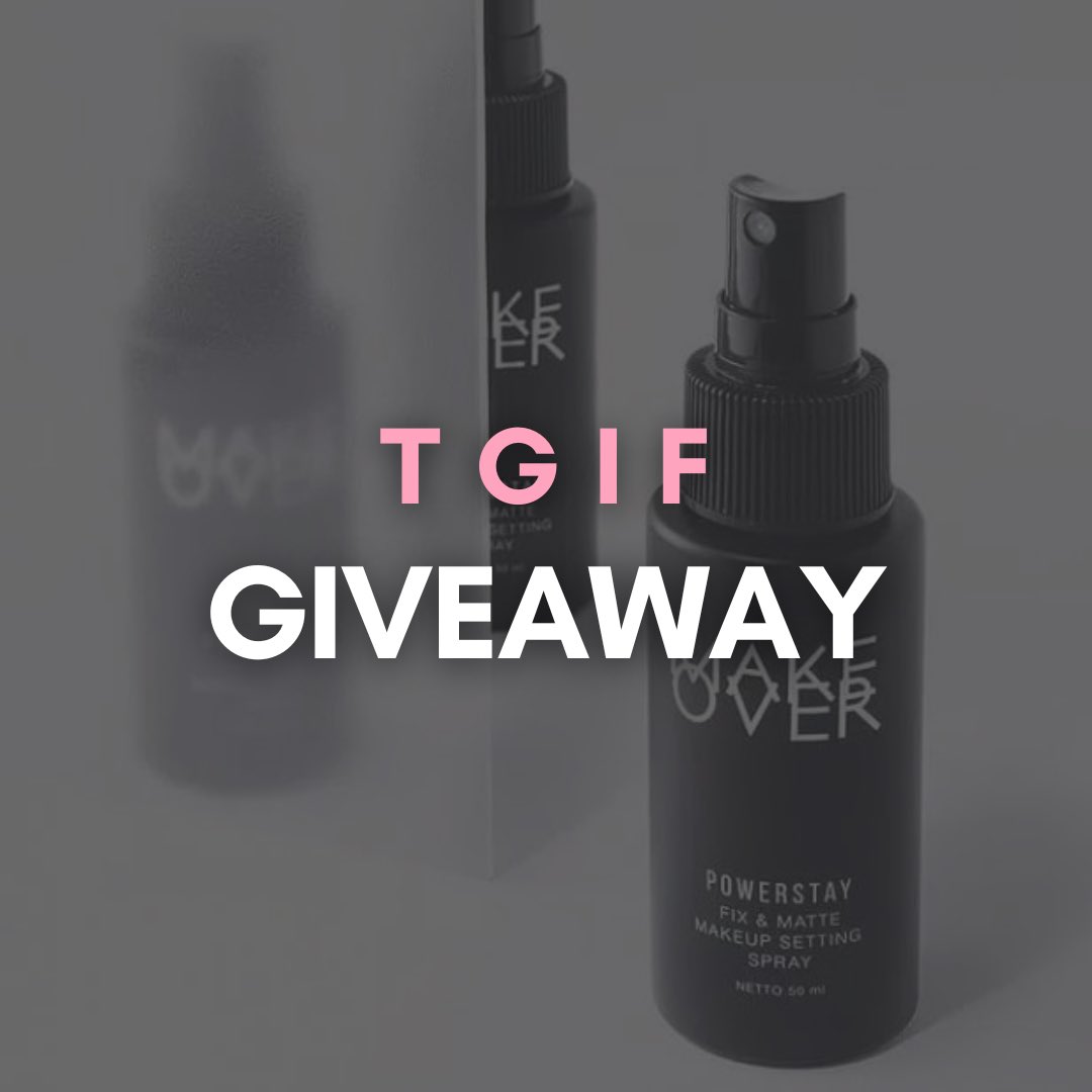 makeoverid's tweet photo. READY TO LOCK IN YOUR LOOK? 💫
Siapa yang mau TGIF Setting Spray GRATIS? 🙋‍♀

Follow these steps:
1. Follow X @makeoverid
2. Like & RT tweet ini
3. Komen "Stay flawless tanpa takut luntur!" 👇🏻

5 Lucky winners announced next week. Don't miss your chance! 🖤

Wishing you the best of luck! 🤞
#MakeOverGiveaway