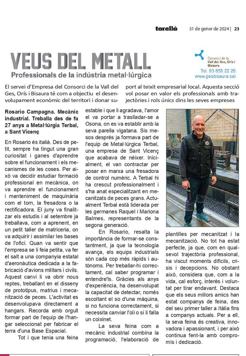 Veus del metall.Professionals de la indústria matal•lúrgica de la Vall des Ges, Orís i Bisaura