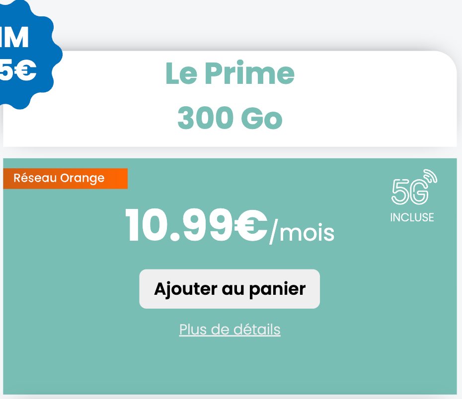 Dealabs's tweet photo. 🔥
Forfait Appels / SMS / MMS illimités
+ 300 Go en 5G (réseau Orange)
= 10,99€ par mois 👇
➡️ https://t.co/8Bh7lvcdlu ⬅️ https://t.co/Wwc1p8mtK1