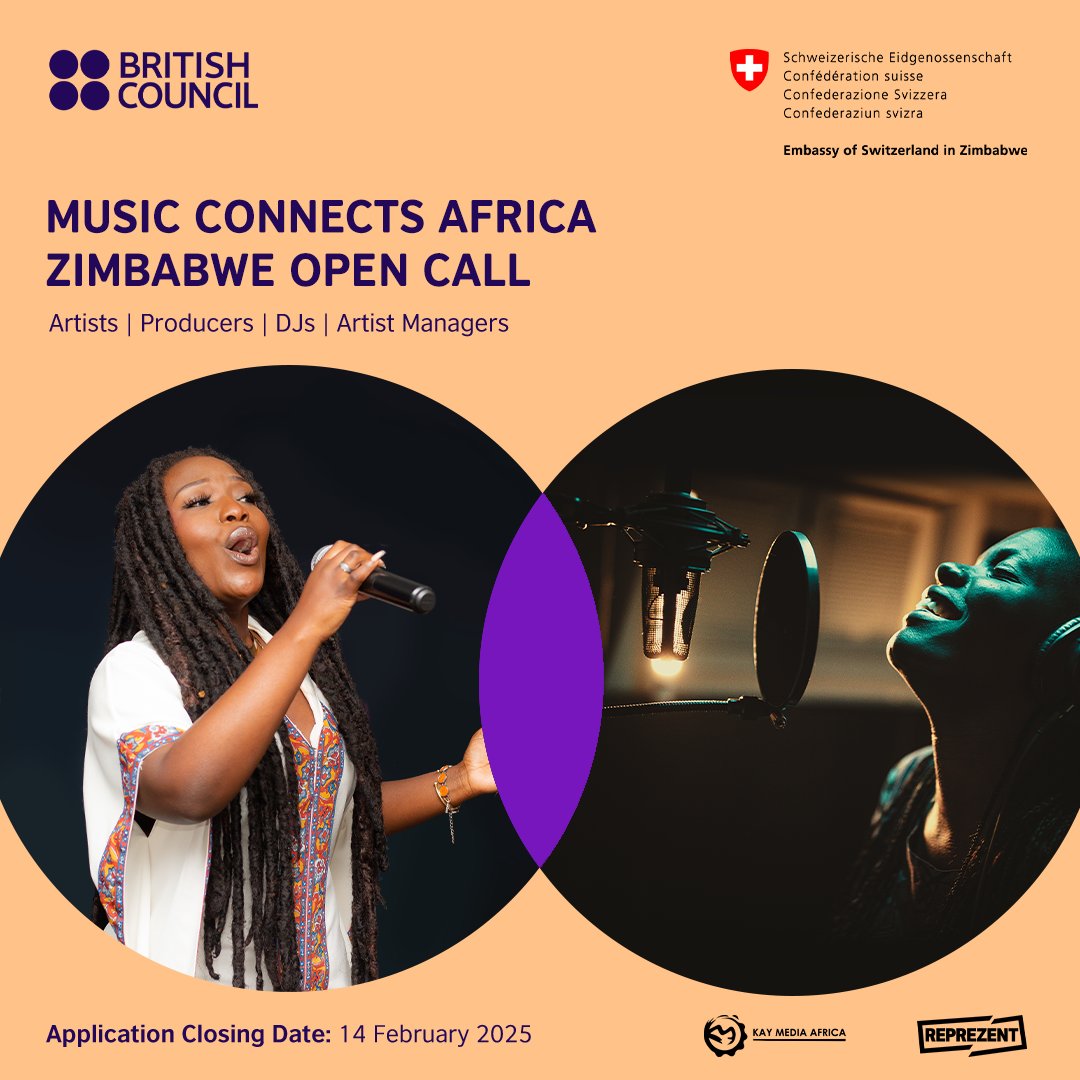 scriptsandbars's tweet image. #OpenCall
Calling all Songwriters, Singers, DJs, Music Producers and Artist Managers based in Zimbabwe!Apply for the Music Connects Africa programme (formerly Scripts and Bars)To apply, visit kaymediaafrica.com.Application closing date: 14 February 2025 (23:00 CAT).