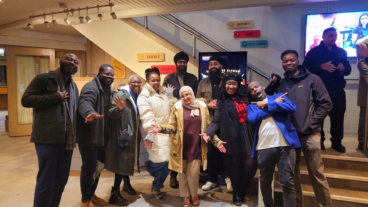 When 16 of us went to see <a href="/dalisochaponda/">Daliso Chaponda</a> at <a href="/NewVicTheatre/">New Vic Theatre</a> and tried to adopt him into the KC UK family-  Perfect laughing therapy! 

#Staffordshire
