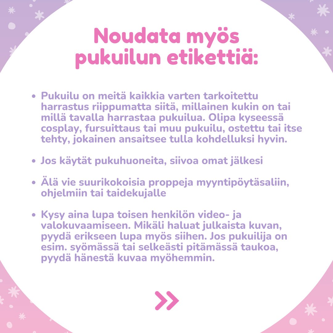 Nekoconfi's tweet photo. Konekoconin lähestyessä on aika muistutella con-etiketistä ☝🏻Tehdään yhdessä kaikille mukava ja turvallinen tapahtuma!  💗

#konekocon #nekocon #nekoconfi #animetapahtuma #kuopio https://t.co/tA2AXx5gTn