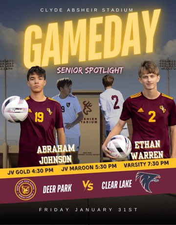 The boys need a big crowd tonight as we take on Clear Lake! Come out and support!