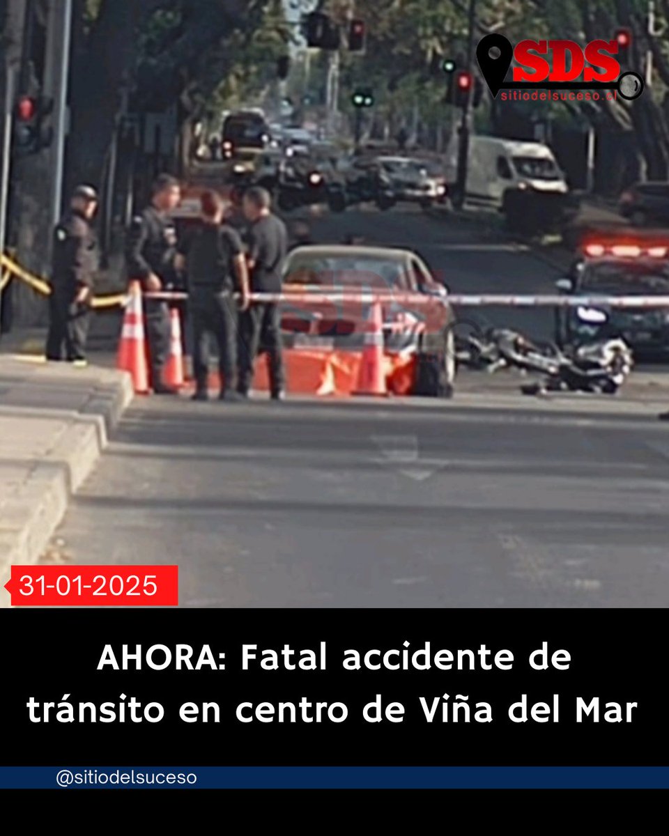 sitiodelsuceso's tweet photo. AHORA VIÑA DEL MAR: Motorista fallece tras colisión vehicular en Av. Uno Norte esquina Libertad. Tránsito suspendido en el sector https://t.co/4SV5l4JIVJ