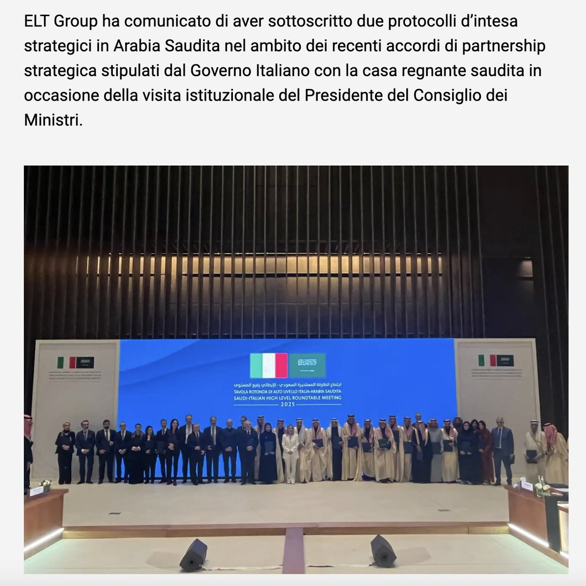 sonoclaudio's tweet photo. Accordi di collaborazione per #ELTGroup 🇮🇹 in Arabia Saudita
🔗 https://t.co/xQJV6ugVfq
In questa iniziativa potrà trovare spazio #Cy4gate, la società integrata di ELT Group che è specializzata nei settori della cyber intelligence e cyber security (e nota, anche, per vendere #spyware a governi autoritari in tutto il mondo).
Senza dimenticare che #Cy4gate fa parte del Comitato Tecnico Scientifico dell'Agenzia per la Cybersicurezza Nazionale (#ACN)
🔗 https://t.co/xpbKOMmTah