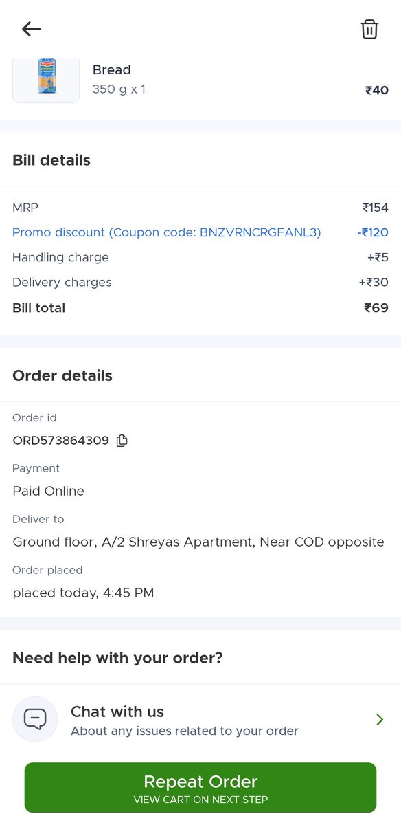 divesshh's tweet photo. @letsblinkit @blinkitcares what is wrong with your app one order gets delivered and other order gets cancelled pls check the adrs of the order that was delivered and check the address or order that is gettng cancelled all r same and im getting refund in form of promo why ? https://t.co/cTnZxQjtVT