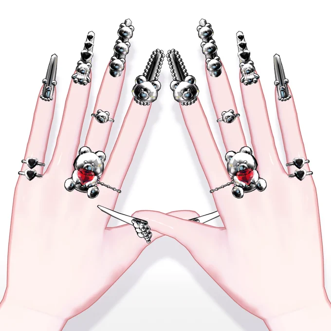 近日発売予定の「くまちゃんネイル&amp;リング」一部カラバリをご紹介～#tekona0STUDIO 