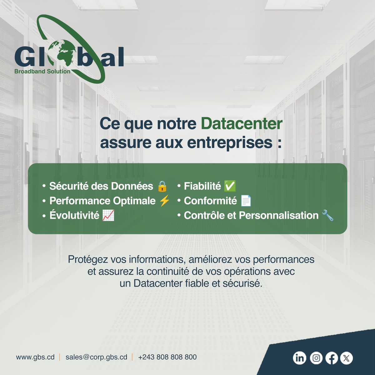 GlobalBSolution's tweet image. Protégez vos informations, améliorez vos performances et assurez la continuité de vos opérations avec un Datacenter fiable et sécurisé.

#GlobalBroadbandSolution #DataCenter #Sécurité #performance