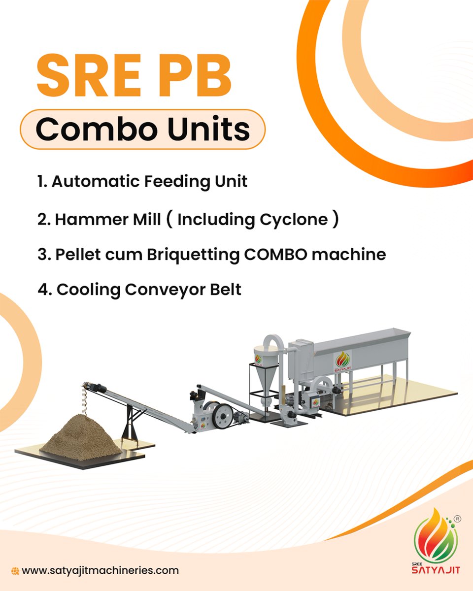 SatyajitLtd's tweet image. Satyajit Renewable Engineering’s PB Combo streamlines your operation with Automatic Feeding, a Hammer Mill, Pellet Briquetting, and a Cooling Belt.
Website - satyajitmachineries.com
Call - +91 97129 41920
.
#satyajitrenewableengineeringpvtltd #HammerMill #PelletcumMachine