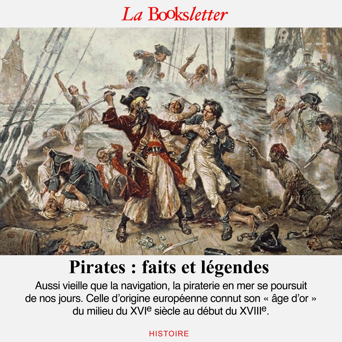 Dans la Booksletter de ce vendredi 31 janvier, découvrez l’essai de l’historien britannique Richard Blakemore <a href="/historywomble/">Richard Blakemore</a> ☛ books.fr/pirates-faits-…

📩 Pour recevoir notre prochaine édition, inscrivez-vous en suivant ce lien  ☛ books.fr/inscrivez-vous…

#piraterie #pirates
