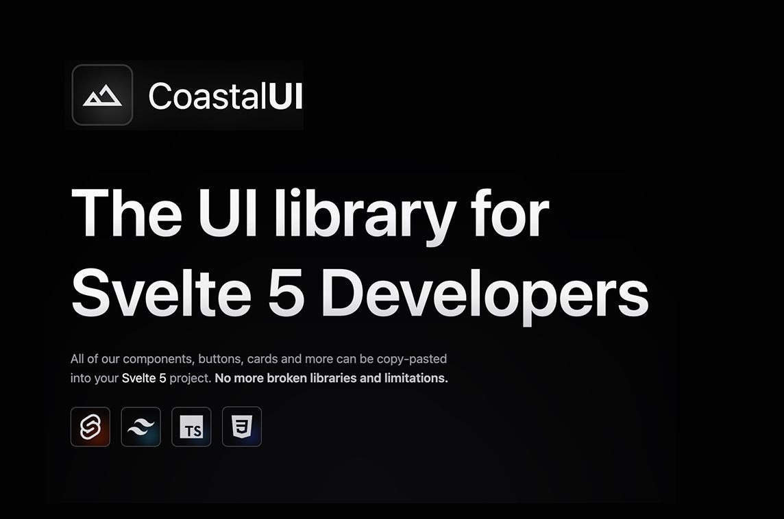 MadeWithSvelte's tweet photo. Coastal UI is a copy-paste UI component library #madewithsvelte by @thomaslappenbus 📦️✨ - https://t.co/wV2sbbkLXg https://t.co/yyDJplYLB2