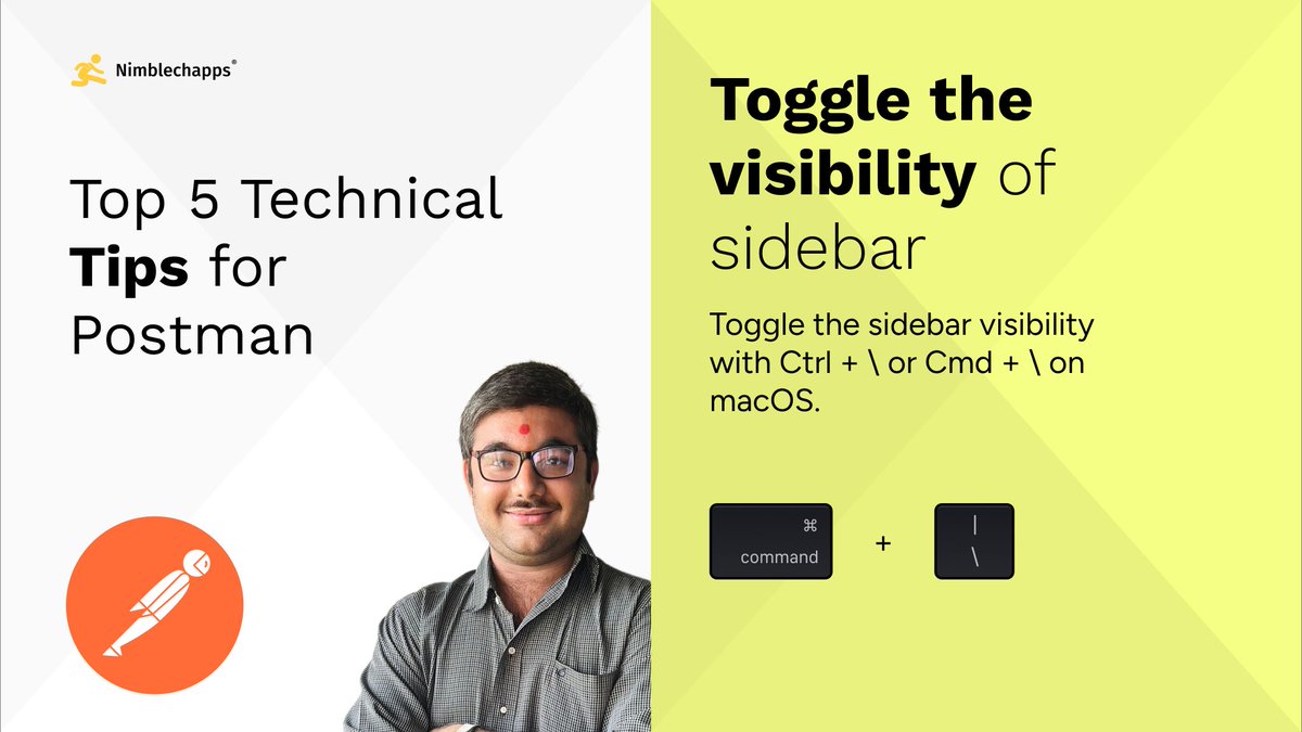 Nimblechapps's tweet image. 💡💡Elevate Your Postman potential with 5 Tips! ⚡💻

1️⃣ Toggle Visibility Sidebar.
2️⃣ Toggle Console.
3️⃣ Go to Specific Tab.
4️⃣ Autosave Your Work.
5️⃣ Learn Shortcuts.

#PostmanTips #APIManagement #ProductivityHacks #EfficiencyBoost #Automation #AppDevelopment #Nimblechapps