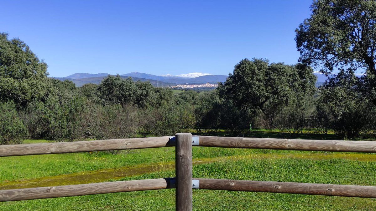 Los últimos días del mes han traído nieve las cumbres del Sistema Central ❄️ La vista desde el #CentroVisitantesNorteJesusGarzon a día de hoy, 31 de enero día frío a pesar del sol, es nuestra #fotodelmes para #enero 😍⛄️
#fotodelmes #Monfragüe #ParqueNacional #ReservaBiosfera