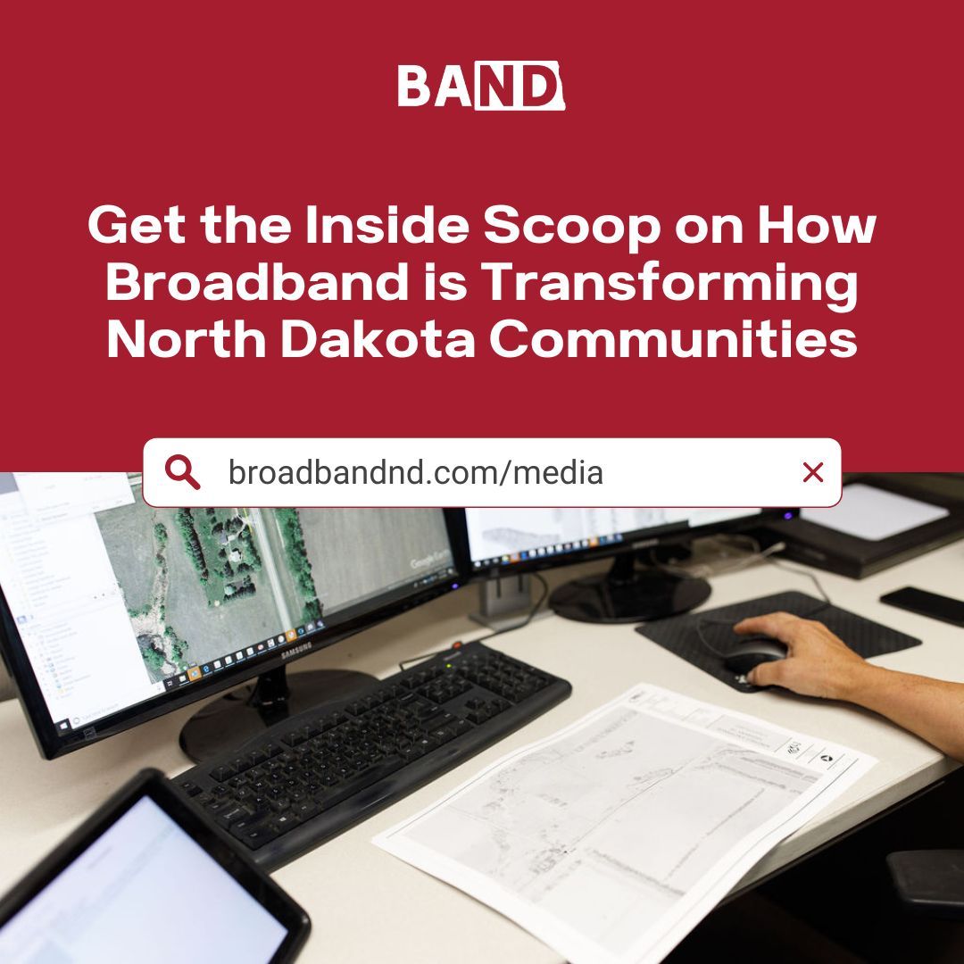 At BAND, we're dedicated to showcasing how broadband is transforming communities across North Dakota.

Discover insightful videos and resources that highlight these transformative efforts at buff.ly/3VFhAMo

#BroadbandAccess