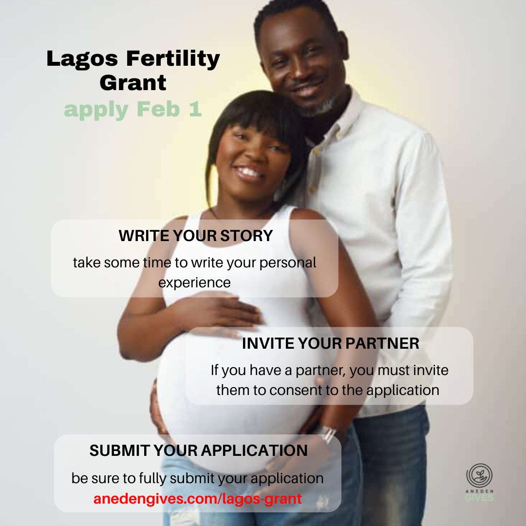 AnedenGives's tweet photo. Lagos, in just a few hours, the 2025 Lagos Fertility Grant application window will open. Here are some important things to note:

Visit our website for more information. 

https://t.co/klODK5VjYs

Wishing You Well!

#AnedenGivesFertilityGrants #fertilitysupport #IVF https://t.co/DXvx8Ertc4