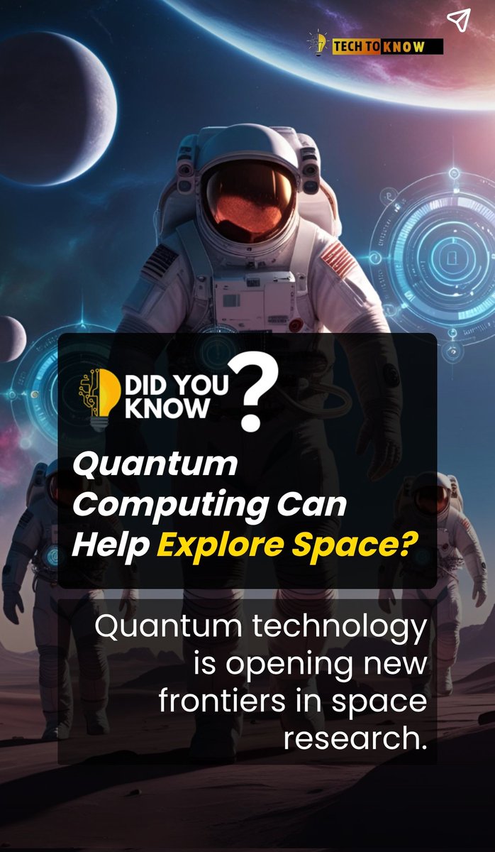 TechtoKnow25's tweet image. Did you know Quantum Computing can help Explore Space.

Find out more info:
techtoknow.io/web-stories/qu…

#Future #quantumAI #quantum #Quantumcomputing #technologynews #technologydevelopment