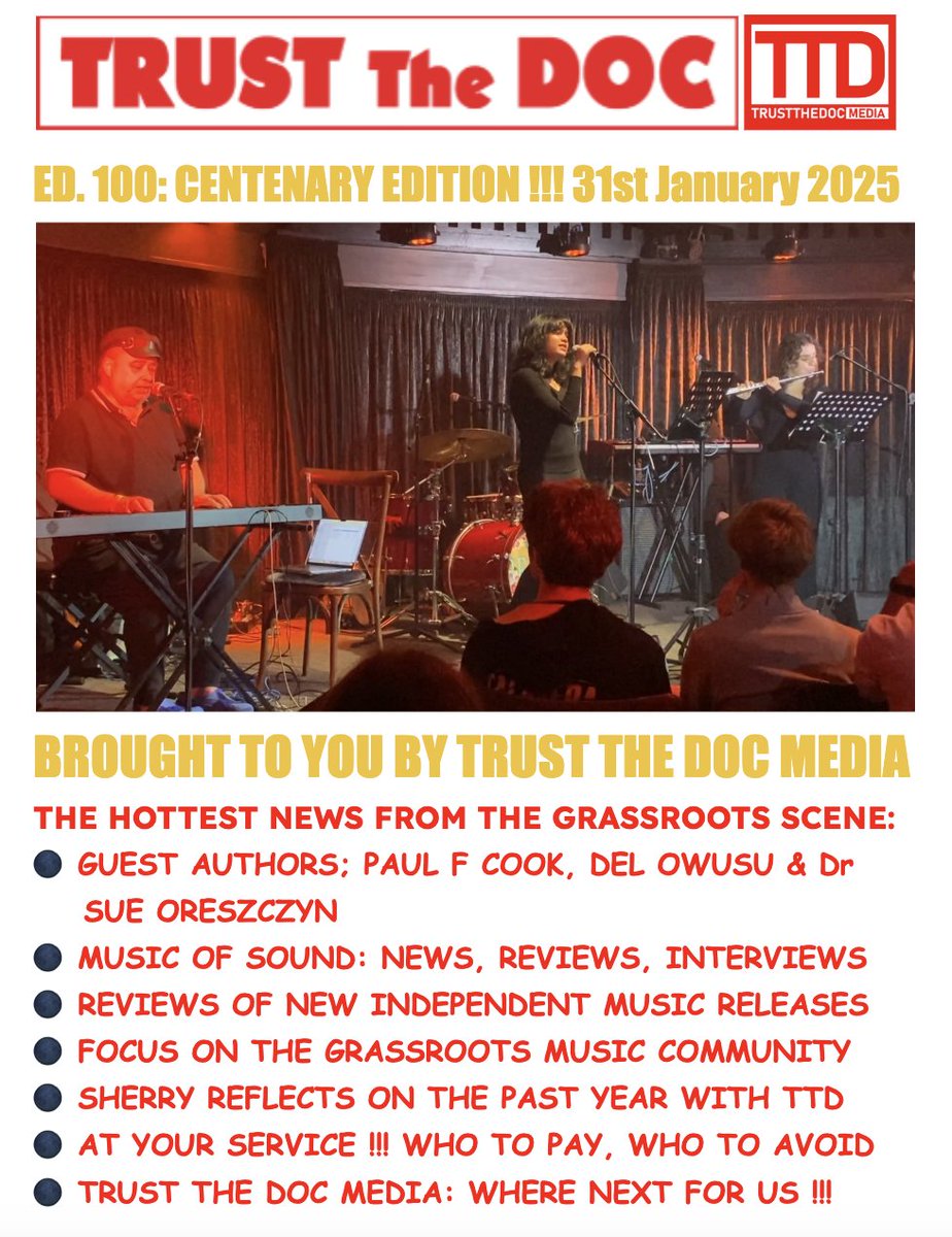 Neil March (Trust The Doc Media/ICMP) (@trustthedocuk) on Twitter photo <a href="/MusicOfSoundUK/">The Music Of Sound</a> <a href="/somehappything/">The Happy Somethings</a> <a href="/TheJoJoManBand/">The Jojo Man Band</a> <a href="/Poeticalnadz/">Nadz</a> <a href="/fendahlene/">Fendahlene</a> <a href="/sarahmcquaid/">Sarah McQuaid</a> <a href="/platinummind/">threads: @platinummind</a> <a href="/HannyaWhite/">Hannya White</a> <a href="/alienalarms/">Alien Alarms</a> <a href="/luckybitches/">Michelle Ward</a> <a href="/NXPanther/">*SUNSHINE* OUT NOW</a> <a href="/paulfcook/">Paul F Cook</a> <a href="/horde_barbarian/">The Barbarian Horde</a> <a href="/MinimumsActual/">Minimums</a> <a href="/arpraxis/">arpraxis</a> <a href="/hellomidlands/">Hello Midlands</a> <a href="/John__Serrano/">John Serrano</a> <a href="/tonal_drift/">tonal_drift</a> <a href="/mikeyj_music/">Mikey J 🎶🎸 - Made in China Out Now!!</a> <a href="/glazyhazeband/">Glazyhaze</a> <a href="/ShounShounUK/">Shoun Shoun</a> <a href="/barrelhausmusic/">BarrelHaus</a> <a href="/stilltraffico/">Still Traffico</a> <a href="/holygloam/">Holy Gloam</a> <a href="/Portob_Express/">Portobello Express</a> @BeeBamBopBand <a href="/SeeEmilyPlayUK/">See Emily Play</a> <a href="/ConsciousRoute/">ConsciousRoute</a> <a href="/retropxssy/">retropxssy</a> <a href="/YojiMusic/">Yoji</a> <a href="/tomasdoncker/">Tomás Doncker</a> <a href="/iamjmsn/">JMSN</a> <a href="/JamesSayerMusic/">James Sayer</a> <a href="/SaysSiddhartha/">Siddhartha Says (mostly on Instagram)</a> <a href="/belgraveroadrec/">Pimlican</a> <a href="/ameliamcfall/">Amelia McFall</a> <a href="/BenSeeSings/">Ben See</a> <a href="/withsunmusic/">With Sun</a> <a href="/roundtriptotiny/">Roundtrip to Tiny</a> <a href="/burke_roger1/">Roger Burke (Music)</a> <a href="/mdonoghuemusic/">Michael Donoghue</a> <a href="/yodashe/">yodashe (yo•dá•shi)</a> <a href="/cdavismusic/">Christof R Davis</a> <a href="/RosieBergonzi/">Rosie Bergonzi</a> .. & also in Ed 100 #TrustTheDoc:
<a href="/elliewalkersong/">Ellie Walker & The Folly</a> #miawilks <a href="/LostChimes/">Lost Chimes</a> <a href="/TerryNaylor19/">Terry Naylor</a> #livsommer + loads more content
demerararecords.com/trust-the-doc <a href="/MusicOfSoundUK/">The Music Of Sound</a> <a href="/somehappything/">The Happy Somethings</a> <a href="/TheJoJoManBand/">The Jojo Man Band</a> <a href="/Poeticalnadz/">Nadz</a> <a href="/fendahlene/">Fendahlene</a> <a href="/sarahmcquaid/">Sarah McQuaid</a> <a href="/platinummind/">threads: @platinummind</a> <a href="/HannyaWhite/">Hannya White</a> <a href="/alienalarms/">Alien Alarms</a> <a href="/luckybitches/">Michelle Ward</a> <a href="/NXPanther/">*SUNSHINE* OUT NOW</a> <a href="/paulfcook/">Paul F Cook</a> <a href="/horde_barbarian/">The Barbarian Horde</a> <a href="/MinimumsActual/">Minimums</a> <a href="/arpraxis/">arpraxis</a> <a href="/hellomidlands/">Hello Midlands</a> <a href="/John__Serrano/">John Serrano</a> <a href="/tonal_drift/">tonal_drift</a> <a href="/mikeyj_music/">Mikey J 🎶🎸 - Made in China Out Now!!</a> <a href="/glazyhazeband/">Glazyhaze</a> <a href="/ShounShounUK/">Shoun Shoun</a> <a href="/barrelhausmusic/">BarrelHaus</a> <a href="/stilltraffico/">Still Traffico</a> <a href="/holygloam/">Holy Gloam</a> <a href="/Portob_Express/">Portobello Express</a> @BeeBamBopBand <a href="/SeeEmilyPlayUK/">See Emily Play</a> <a href="/ConsciousRoute/">ConsciousRoute</a> <a href="/retropxssy/">retropxssy</a> <a href="/YojiMusic/">Yoji</a> <a href="/tomasdoncker/">Tomás Doncker</a> <a href="/iamjmsn/">JMSN</a> <a href="/JamesSayerMusic/">James Sayer</a> <a href="/SaysSiddhartha/">Siddhartha Says (mostly on Instagram)</a> <a href="/belgraveroadrec/">Pimlican</a> <a href="/ameliamcfall/">Amelia McFall</a> <a href="/BenSeeSings/">Ben See</a> <a href="/withsunmusic/">With Sun</a> <a href="/roundtriptotiny/">Roundtrip to Tiny</a> <a href="/burke_roger1/">Roger Burke (Music)</a> <a href="/mdonoghuemusic/">Michael Donoghue</a> <a href="/yodashe/">yodashe (yo•dá•shi)</a> <a href="/cdavismusic/">Christof R Davis</a> <a href="/RosieBergonzi/">Rosie Bergonzi</a> .. & also in Ed 100 #TrustTheDoc:
<a href="/elliewalkersong/">Ellie Walker & The Folly</a> #miawilks <a href="/LostChimes/">Lost Chimes</a> <a href="/TerryNaylor19/">Terry Naylor</a> #livsommer + loads more content
demerararecords.com/trust-the-doc