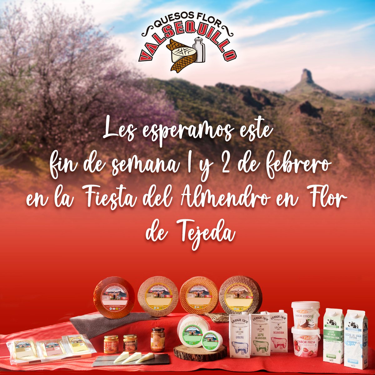 Desde mañana sábado día 1 de febrero hasta el domingo día 2 estaremos en el bonito pueblo de Tejeda 🌸 Les esperamos!!
<a href="/elaboradoaqui/">ElaboradoEnCanarias🇮🇨</a>  #tejeda #almendrosenflor🌸