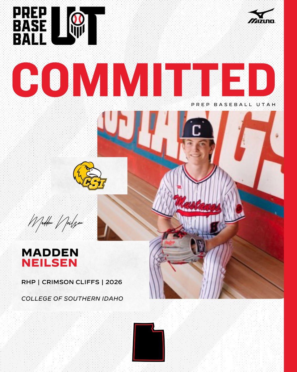 Prep Baseball Utah (@prepbaseballut) on Twitter photo 🚨𝐂𝐎𝐌𝐌𝐈𝐓𝐌𝐄𝐍𝐓 𝐀𝐋𝐄𝐑𝐓🚨
'26 RHP Madden Neilsen (<a href="/CrimsonCliffs/">Crimson Cliffs Baseball</a>) has announced his commitment to the College of Southern Idaho.
Commitment Board➡️ loom.ly/u-NdnbA
@madden_neilsen | <a href="/CSI_Baseball/">CSI Baseball</a> 🚨𝐂𝐎𝐌𝐌𝐈𝐓𝐌𝐄𝐍𝐓 𝐀𝐋𝐄𝐑𝐓🚨
'26 RHP Madden Neilsen (<a href="/CrimsonCliffs/">Crimson Cliffs Baseball</a>) has announced his commitment to the College of Southern Idaho.
Commitment Board➡️ loom.ly/u-NdnbA
@madden_neilsen | <a href="/CSI_Baseball/">CSI Baseball</a>