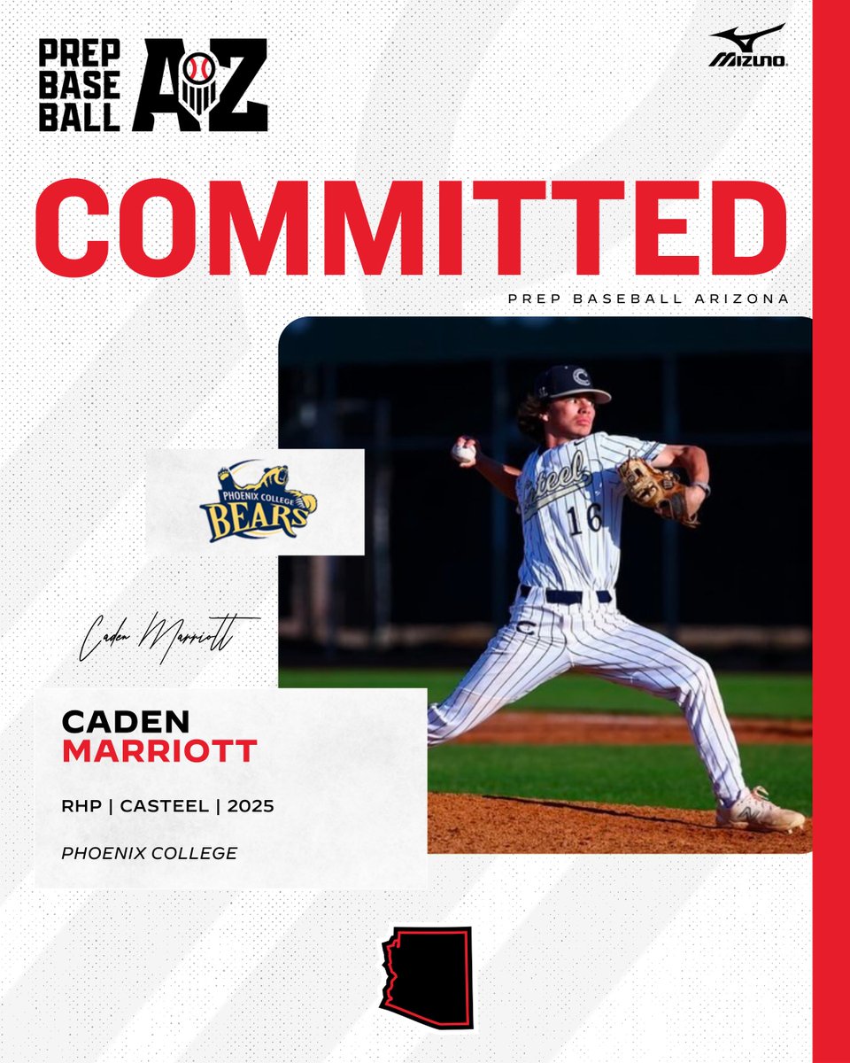 PrepBaseballAZ's tweet photo. 🚨𝐂𝐎𝐌𝐌𝐈𝐓𝐌𝐄𝐍𝐓 𝐀𝐋𝐄𝐑𝐓🚨

'25 RHP Caden Marriott (Casteel) has announced his commitment to Phoenix College.

Commitment Board➡️ https://t.co/lPy0YF9YPr

@CadenMarriott5 | @CHSColtBaseball https://t.co/dSYgyR5ncs