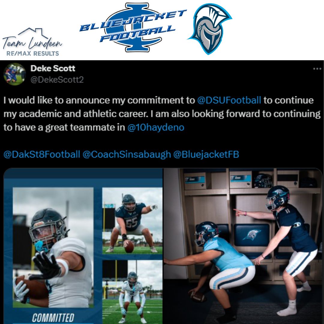 Cambridge-Isanti Bluejacket Football (@bluejacketfb) on Twitter photo Congratulations o Deke Scott, who also will be balling at the next level as a student-athlete at Dakota State! Congratulations o Deke Scott, who also will be balling at the next level as a student-athlete at Dakota State!