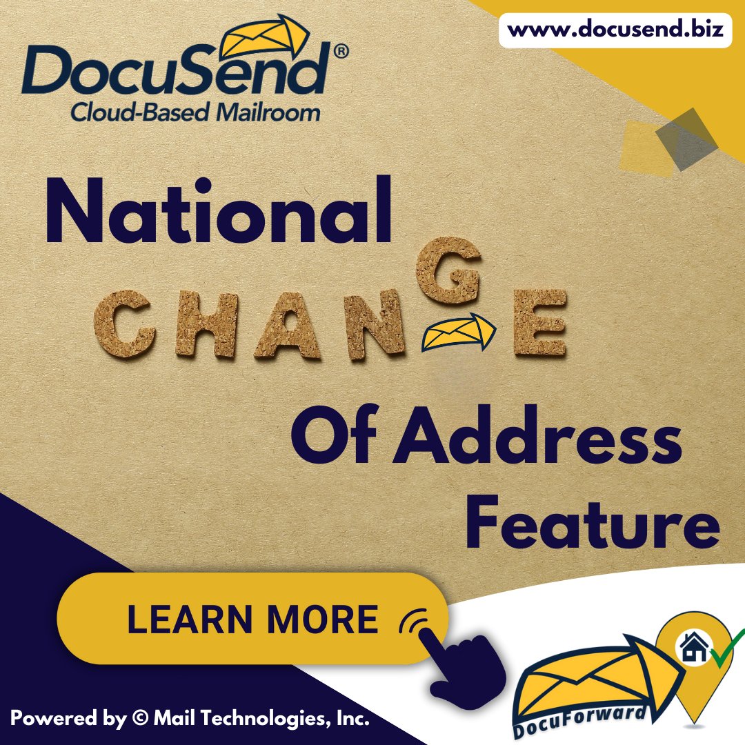 DocuSendMail's tweet image. Avoid payment delays and save time with our DocuForward feature! 🛠️ DocuSend’s address-updating feature reduces returned mail by comparing client addresses to the National Change of Address database. Learn more here.✍️👇docusend.biz/DocuForward-ma… #mail #NCOA