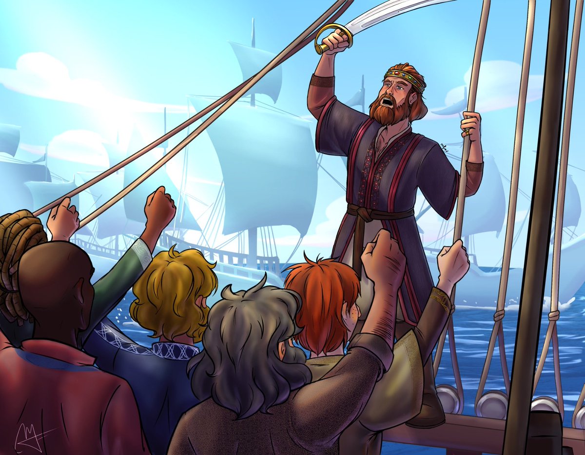 mfrov95's tweet photo. To escape the vile Ra’zac, King Palancar and his people flee their homeland, Alalëa and sail across the Western Sea, to start a new beginning in the unknown regions of Alagaësia
Collaboration with @WillOfTheLore 
#eragon #kingpalancar #worldoferagon @paolini https://t.co/UUDYVUgJx5