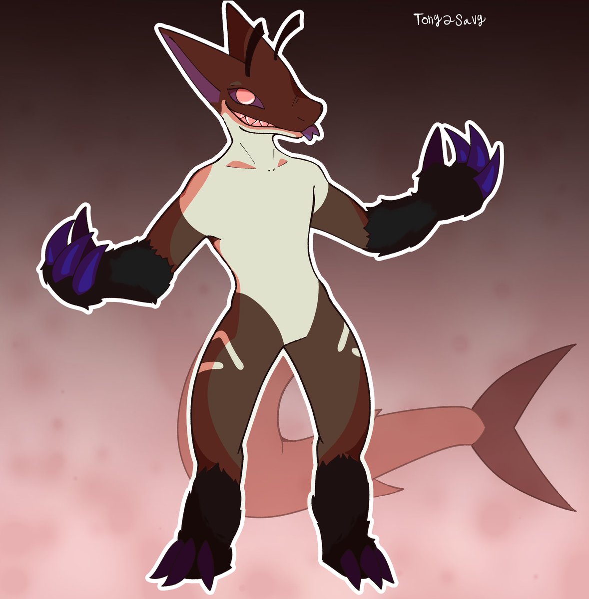 Finished a commission for <a href="/ohnomarr/">Mar</a> of his cool punk moth shark