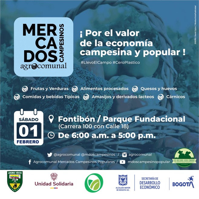 mdoscampesinos's tweet photo. Inicia febrero 2025... y la capital mantiene la defensa de la economía de nuestro campesinado de la región central  

Sábado 01 febrero:   Fontibón -Parque Fundacional      Kennedy -Floralia     

#QuienLoSiembraQuienLoVende #ElDeVerdad #LlevoElCampo #ColombiaContraElHambre https://t.co/q92FgA9EEO
