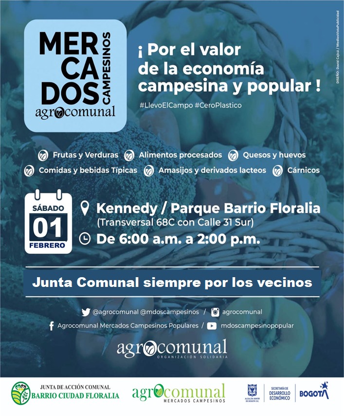 mdoscampesinos's tweet photo. Inicia febrero 2025... y la capital mantiene la defensa de la economía de nuestro campesinado de la región central  

Sábado 01 febrero:   Fontibón -Parque Fundacional      Kennedy -Floralia     

#QuienLoSiembraQuienLoVende #ElDeVerdad #LlevoElCampo #ColombiaContraElHambre https://t.co/q92FgA9EEO