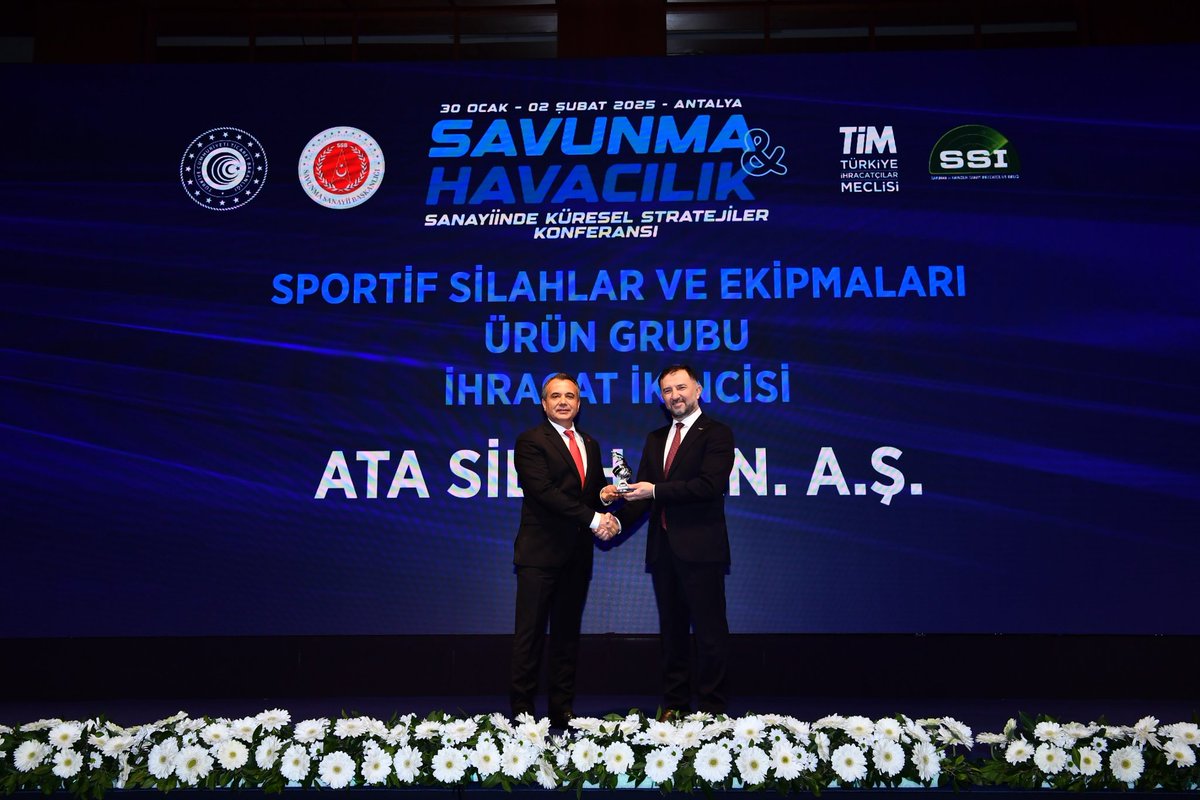 T.C. Cumhurbaşkanlığı Savunma Sanayii Başkanlığı ile Savunma ve Havacılık Sanayi İhracatçıları Birliği tarafından düzelenen Savunma ve Havacılık Sanayiinde Küresel Stratejiler Konferansı 25’te firmamız Sportif Silahlar ve Ekipmanları Ürün Grubu’nda ihracat ikincisi olarak ödül