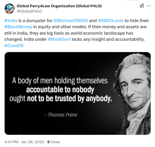 TrustNWOScience's tweet photo. #India is a dumpster for @BitchesOfNWO and @NWOLords to hide their #BlackMoney in equity and other modes. If their money and assets are still in India, they are big fools as world economic landscape has changed. India under #ModiGovt lacks any insight and accountability. #Covid19 https://t.co/M4Yqey6QIY