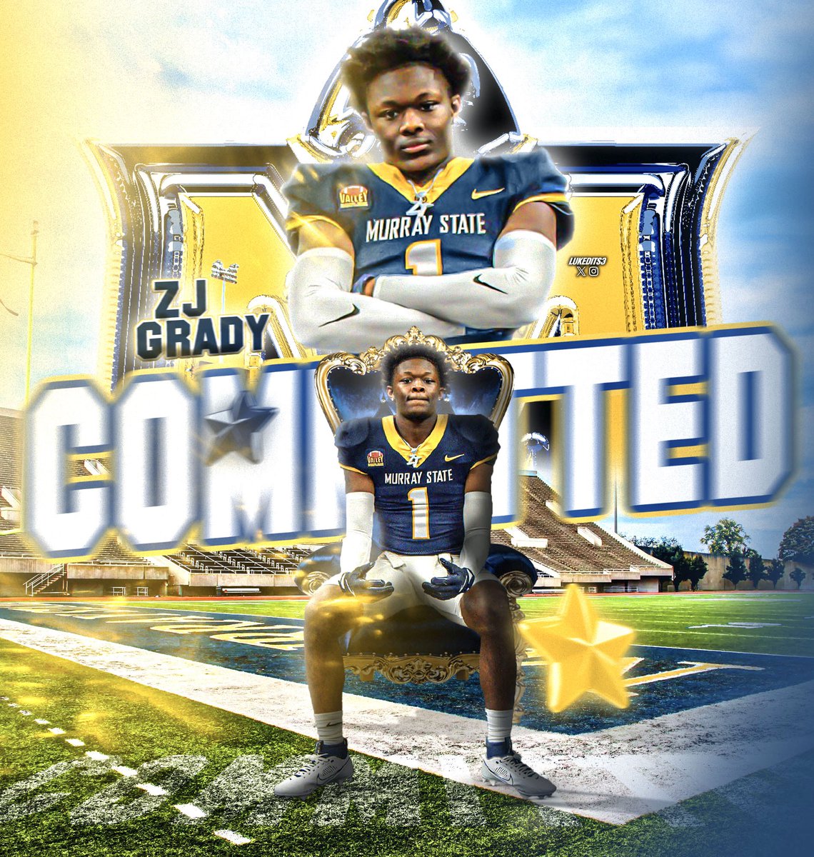 I am proud to announce that I am committed to Murray State University to continue my academic and athletic journey. <a href="/recruithornets/">Beauregard Recruiting</a> <a href="/racersfootball/">Murray State Football</a> <a href="/WrightJody/">Jody Wright</a> <a href="/racersfootball/">Murray State Football</a> <a href="/MSUFBRecruit/">Murray State Football Recruiting</a> <a href="/CoachRoyston/">Dustin Royston</a> @Coach_Jmo_ <a href="/CoachARoss/">Adam Ross</a> <a href="/coachcwell4/">Kyle Caldwell</a>