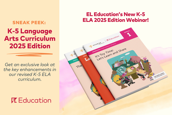 ELeducation's tweet photo. We are thrilled to give you an exclusive look at our latest K-5 Language Arts curriculum! 

Join us Tuesday, 2/4, for a free webinar to learn how we’re transforming literacy instruction with the latest research, inclusivity, and tools for all learners. https://t.co/eKrU1bxa1f https://t.co/6Rhb4qFWHG