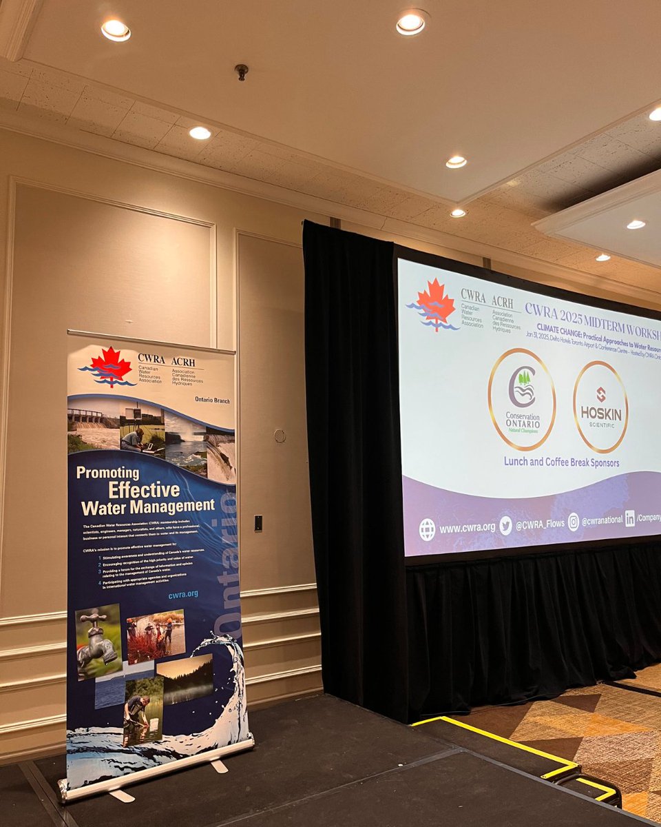 It's an exciting day here at our Workshop on #ClimateChange in #Toronto:

✨ Some Highlights ~
- Welcome Remarks from <a href="/conont/">Conservation Ontario</a>  
- Keynote from Frank Seglenieks <a href="/environmentca/">Environment Canada</a>   
- Presentation from Jennifer Vincent <a href="/WaterAgencyCAN/">Canada Water Agency</a> 

#WaterResources #Sustainability #CWRAv